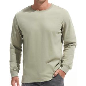 VEIISAR Men's Heavy Weight Crew Neck T-Shirt Mens Premium Cotton Tee - Pre Shrunk M (Green)