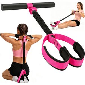 Pedal Resistance Band with Handle, 50 LBS Thickened Latex Tube Pedal Resistance Band with Soft Non-Slip Foam Foot Pedals for Women, Tension Rope Trainer for Abs, Legs,Home Gym Workout Equipment