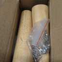 Set of 4 Nature Wood Furniture Leg, 6 Inch Round Sofa Feet Replacement Legs, Chair Bed Closet Cabinet Furniture Feet with Metal Mounting Plates, Screws, Floor Protector Pads for Table Couch