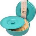 Tortilla Warmer Insulated Container with Lid (8.5" x 2.5"-Inch), BPA FREE Microwave & Dishwasher Safe Tortilla Holder Server Box For Tortilla, Flour Taco, Chapati, Flat Breads (1 Pack - Teal) (Green)