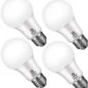 Energetic 4-Pack Dusk to Dawn LED Outdoor Light Bulb, 60 Watt Equivalent(6W), 800LM, Daylight 5000K, E26 Base, Automatic On/Off Sensor Light Bulb for Porch, Hallway, Garage, ETL Listed