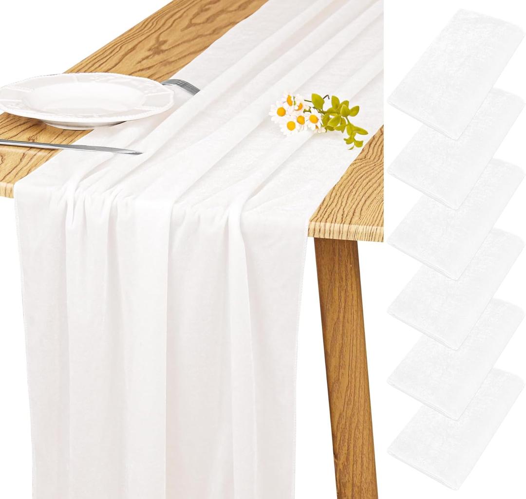 Velvet Table Runner 20 x 120 Inches 10ft Luxurious Thick Soft Velvet Christmas Thanksgiving Wedding Reception Table Runner for Party Reception Decorations(Ivory, 6 Pack)