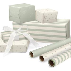 ZICOTO Beautiful Gift Wrapping Paper Rolls for All Occasions - Set of 3 Quality Rolls For Wedding, Birthday, Baby Shower & Christmas - Add a Touch of Magic to Every Gift You Wrap - 17 x 120 in
