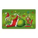 Tailus Green Christmas Decorative Front Door Mat, Xmas Max Dog Hohoho Doormat Indoor Outdoor Non-Slip Floor Entryway Rug, Funny Holiday Home Kitchen Decoration 17x29 Inch