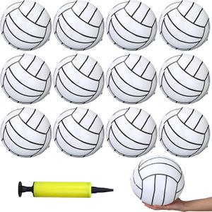 Poen 12 Pcs Inflatable Volleyball 8 Inch Water Pool Volleyball with Pump Sports Blow up Beach Balls for Adults Teenagers Outdoor Summer Swimming Pool Game Party Favors