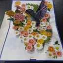 Airpark Pop Up Card Paper Flowers Bouquet and Hummingbird Pop Up Birthday Card