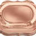 Sparkle and Bash 24 Disposable Rose Gold Foil Paper Serving Trays for Parties, Wedding, Bridal Shower Decorations, and Tea Party Decorations (9 x 13 In Rose Gold Serving Trays)