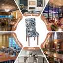 Stretch Dining Chair Covers Set of 6,Floral Print Chair Covers,Soft Removable Washable,Pet Friendly Furniture Protector,Universal Chair Slipcovers for Home, Kitchen,Ceremony Dining Room Seat (Gray Eight-petaled Flowers)