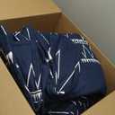 Andency Navy Oversized King Quilt Set, 3 Pieces Boho Lightweight Soft Striped Bedspread for All Season (120"x98"), Printed Bohemian Microfiber Reversible Coverlet Comforter Sets