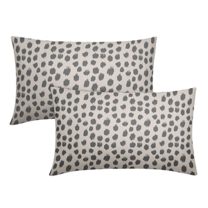 Grey Gray Cream Pillow Covers 12x20 Set of 2 Boho Design Polka Dot Throw Pillows Modern Brush Strokes Print Decorative Pillowcase Lumbar Cushion Cover Linen Case for Home Sofa Couch Bed