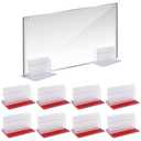 SPNKMJUJ 10 PCS Self Adhesive Poster Board Stand Acrylic Poster Stand 1/8" to 1/4" Thick Sneeze Bracket Mouth Foam Board Stand for Desk Table Counter (1.96")