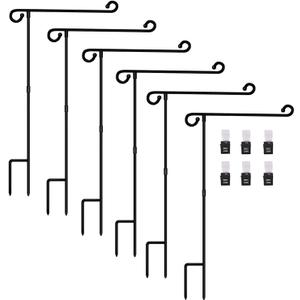 Garden Flag Stand Holder 6 Pack Garden Flag Pole for 13.5" Width 12 x 18 Inches Flags with Anti-Wind Clip for Outdoor Garden Yard Lawn