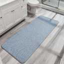 Bosap Bath Mat,Ultra Thin Bathroom Runner Rugs,Large Bath Mats for Bathroom,Quick Dry,Non-Slip,Machine Washable,Low Pile,Bath Rug,Shower Outside,Sink,Home Decor Accessories.Blue,2'x5'24x60inch
