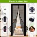 DIY Adjustable Magnetic Screen Door Fit Doors Size Width 29" - 34" Height 79" - 82"- Reinforced Self Sealing Fiberglass Mesh Door, Hands Free Door Screen with Closure Weighted Bottom