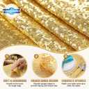 12 Pack Gold Sequin Table Runner 12x108 Inch, High Density Sparkly Glitter Table Runners Bulk for Wedding Reception, Party Decorations, Banquet Events, Shimmering Gold Decor