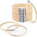 20 Pieces 6 Inch Embroidery Hoops Adjustable Wooden Circle Cross Stitch Hoop Ring for Embroidery, Art Craft Handy Sewing and Christmas Decoration