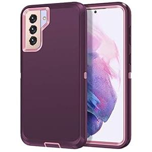 I-HONVA for Galaxy S21 Plus 5G Case Shockproof Dust/Drop Proof 3-Layer Full Body Protection [Without Screen Protector] Rugged Heavy Duty Cover Case for Samsung Galaxy S21+ 6.7,Purple/Green