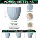 8 Inch Plant Pot Indoor, Ceramic Flower Pots with Drainage Hole and Saucer, Round Plant Pot for Indoor House Plants, Modern Plant Pot Indoor, Office Home Decor, House Warming Gifts, Light Blue