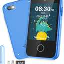 Kids Phone Toy for 3 4 5 6 Year Old, Touchscreen Kids Cell Phone Dual Camera with Music Player Flashlight Puzzle Games Alarm Learning Toys Christmas Birthday Gifts for Boys Ages 3-6 with SD Card Blue