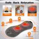 3-in-1 Electric Back Massager Pillow with Heat, Vibration & Traction, Ergonomic Lumbar Support Cushion with Memory Foam, Sciatica Pain Relief Pillow, Triple Fusion Massager