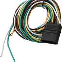 NEWSUN 10FT 3M Long Premium Extendable Trailer Wire Harness 4-Way Flat 4-Pin Silver Plated Copper Wiring Connector, Female end, Long-Lasting, Robust & User-Friendly