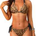 Women Halter Bikini Set - Two Piece Triangle Swimsuit Tie Bathing Suit 2025 Cute Swimwear, Small