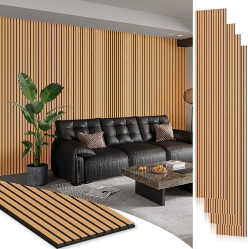 Smartstandard 2 Pack 106" x 12.6" Wood Slat Wall Panels, Soundproof Wooden Wall Panels, Acoustic Wood Panels for Wall, 3D Fluted Wood Panels for Interior Wall Decor, Light Brown Smartstandard 2 Pack 106" x 12.6" Wood Slat Wall Panels, Soundproof Wooden Wall Panels, Acoustic Wood Panels for Wall, 3D Fluted Wood Panels for Interior Wall Decor, Light Brown