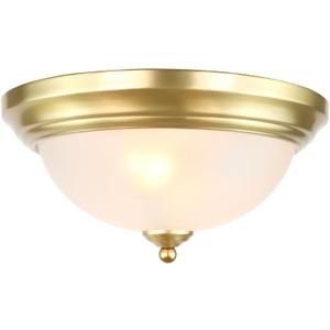 Gold Ceiling Light Fixture - 15 Inch Flush Mount 2-Light Modern Ceiling Light for Bedroom, Bathroom, Entry, Hallway, Living Room, Closet, Kitchen (15inch, Bronze Gold)