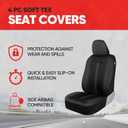 Motor Trend Gray Cloth Car Seat Covers for Front Seats Premium Automotive Bucket Seat Covers, Made for Vehicles with Removable Headrests, Interior Covers for Car Truck Van SUV Seat Protector