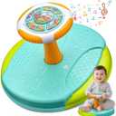 Dinosaur Sit and Spin Toys for Toddlers 1-3, 360 Toddler Spinning Seat with LED Lights and Music Christmas Birthday Gift for 1 2 3 Years Old Boys Sensory Toys Toddler Activities (Blue)