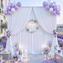 20 ft x 10 ft Wrinkle Free White Backdrop Curtain for Wedding Parties, Polyester Photo Backdrop Drapes for Baby Shower Birthday Party Backdrop Stand, Bulk Thick Background Curtains 5x10FT 4 Panels
