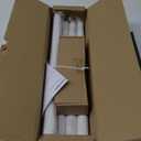 White Long Curtain Rods for Windows 72 to 144 Inch(6-12 Feet), Heavy Duty 1'' Diameter Adjustable Window Drapery Rod, Modern and Simple Decorative End Cap Finish, Matte White (36''-144'')