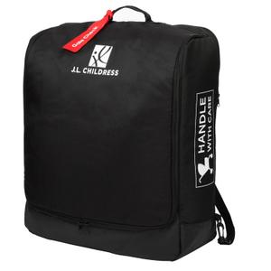 J.L. Childress Padded Compact Travel Stroller Bag for Airplane - Fits Most Compact-Fold Single Baby Strollers, AirTag Compatible, Black, Expands from 21"W x 23"H x 7"D to 21"W x 23"H x 11"D