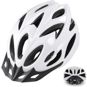 Zacro Adult Bike Helmet, Lightweight Bicycle Helmet with Removable Pads and Visor, CPSC Certified Safety Helmet for Men Women, Mountain Road Cycling Helmet for Adult (Universal Adult(58-65 cm), Ivory)