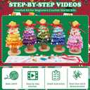 Alvian Five Colour Christmas Tree Crochet kit for Beginners Crochet Starter Kits Craft Knitting Crocheting Kits with Step-by-Step Video Tutorials and Crochet Yarn Supplies (Pink)