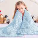 yescool Weighted Blanket 7 Pounds Light Blue Twin Size Cooling Weighted Throw Blanket, Minky Heavy Blankets Warm Weighted Comforter, Big Washable Thick Blankets Gift for 60-90lbs, 40 * 60in
