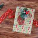 Aimyoo Kraft Christmas Wrapping Paper Set, Vintage Kids Xmas Gift Wrap Paper Rolls, Stockings Candy Canes Santa Deers Snowman Skating Shoes Designs,17 in x 16 ft per Roll