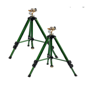 Hourleey 2 Pack Extra Tall Lawn Sprinklers, Heavy Duty Tripod Sprinklers with Brass Sprinkler Head, 360 Degree Large Area Coverage, 3/4 Inch Connector Sprinkler for Yard Lawn Garden