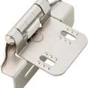 Franklin Brass (10-Pack) Self-Closing Cabinet Hinges Semi-Wrap 1/4' Overlay for Cabinet Doors Kitchen/Cabinets/Cupboards/Furniture Satin Nickel H01911K-SN-B