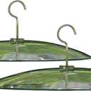 2 Pack 13 1/2 Inch Clear Glass Squirrel Baffle Weather Guard for Shepherd Hook or Bird Feeding Station Pole or Hanging Bird Feeders