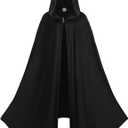 Regenboog Black Renaissance Cloak Men Women, Medieval Renaissance Costume Cape, Hobbit Cloak, Black Velvet Robe, 51inch