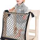 Silipull Toddlers Tower Safety Net Guard for Toddlers Learning Tower Safety Net for Kitchen Learning Step Tool, Black(17.72 x 17.72 Inch)