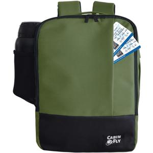 Bellanca Air Canada And WestJet Personal Item Size Backpack Under Seat Carry-on Bag Flair Airlines Hand Luggage (Khaki, 16x12x6In)