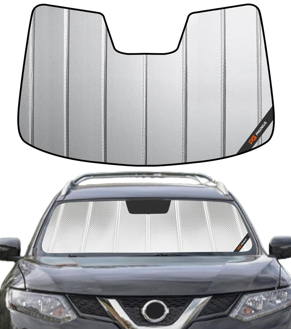 Pigenius Windshield Sunshade for Nissan Rogue 2021-2026 Custom Front Window Shade - Metallic
