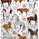 Horse Gifts for Girls Women Throw Blanket - Ultra Soft & Plush, Lightweight & Cozy, Breathable Horse Flower Bed Blanket - Animal Lovers, 40"x50" - Kids/Throw Size (01 -Horse Floral2)