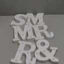 JUSTOTRY 6Pcs Mr & Mrs LED Light Up Letters, 6.2 Inch Shiny Freestanding Mr and Mrs Sign Lights for Marriage Anniversary Celebration Engagement Banquet Wedding Table Decoration (Warm White)