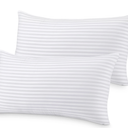 Utopia Bedding Bed Pillow with White Stripes - Set of 2 - Ultra Cozy & Relaxing For Adults, (Queen, 28"L x 20" W)
