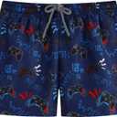 Boys Swim Trunks Toddler Swim Shorts Little Boys Bathing Suit Swimsuit Toddler Boy Swimwear (10-12 Years, Gamepad)