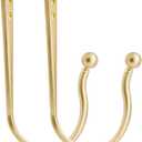 Mini Ball Curtain Holdbacks 2 Pack,Solid Zinc Alloy Wall Mounted Curtain Tiebacks & Hooks, Unique Shape Curtain Holders Modern Curtain Pull Backs for Drapes, Curtains,Brass