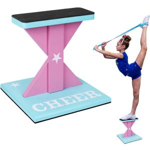 Wooden Cheer Stunt Training Stand with Non-Slip Pads, Cheerleading Balance Trainer Stable Base Cheer Flyer Stand for Flexibility Core Strength and Coordination Training